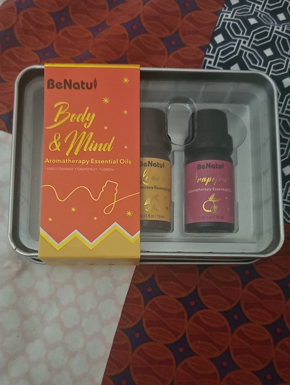 Body & Mind Aromatherapy Essential Oils Set - Orange & Pink
